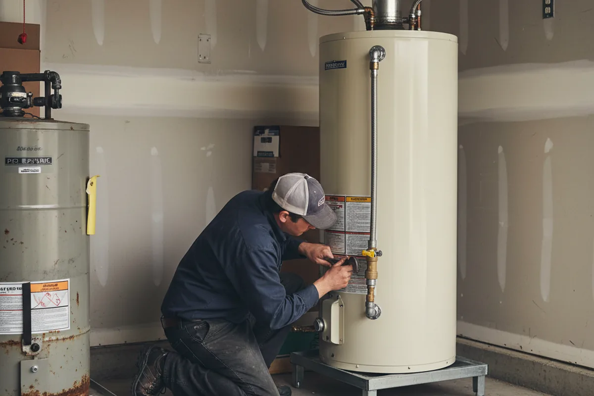 Water heater and shutoff valve replacement in Cambridge City